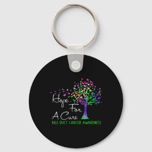 Hope For A Cure Bile Duct Cancer Awareness Tree Ri Keychain