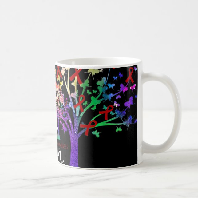 Hope For A Cure Brain Aneurysm Awareness Tree Ribb Coffee Mug (Right)