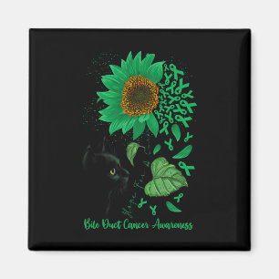 Hope For A Cure Cat And Sunflower Bile Duct Cancer Magnet