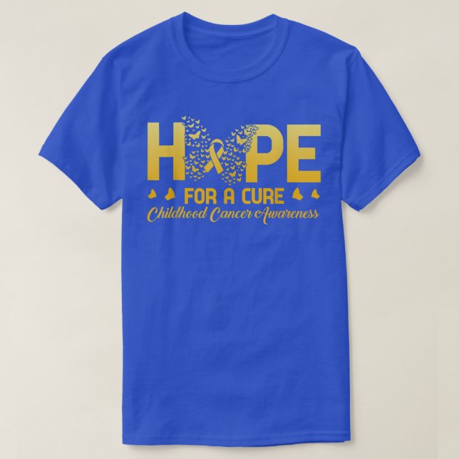 Hope For A Cure Childhood Cancer Awareness Butterf T-Shirt (Design Front)