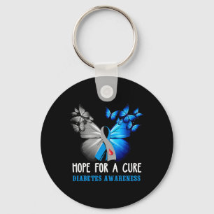 Hope For A Cure Diabetes Awareness Butterfly Diabe Keychain