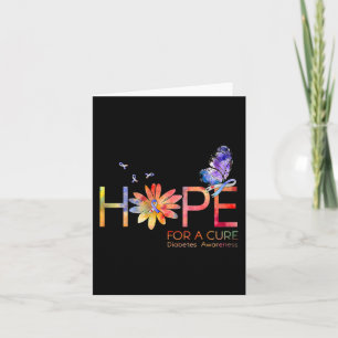 Hope For A Cure Diabetes Awareness Butterfly Sunfl Card