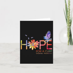 Hope For A Cure Diabetes Awareness Butterfly Sunfl Card