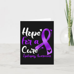 Hope For A Cure Epilepsy Awareness Purple Ribbon W Card