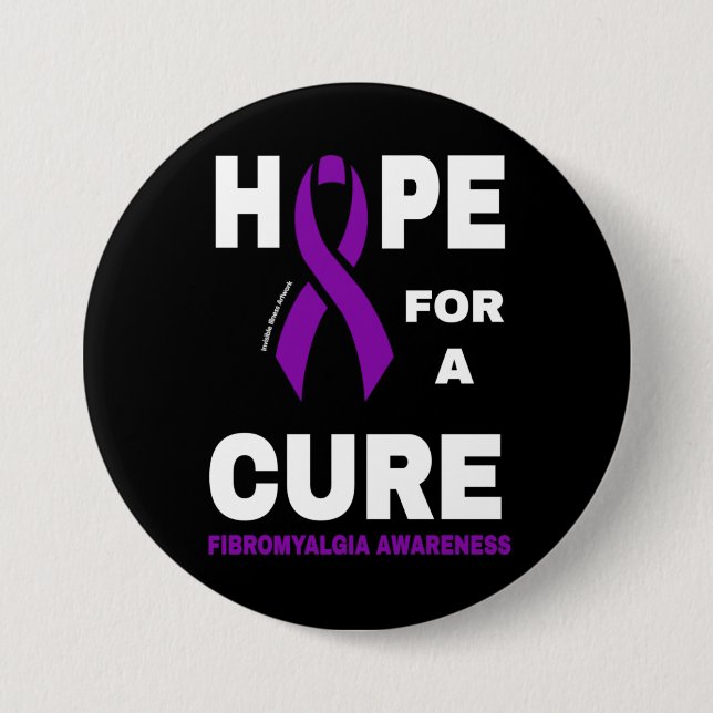 Hope for a Cure...Fibro 3 Inch Round Button (Front)