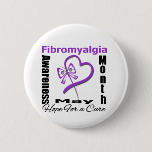 Hope For a Cure - Fibromyalgia Awareness Month 2 Inch Round Button