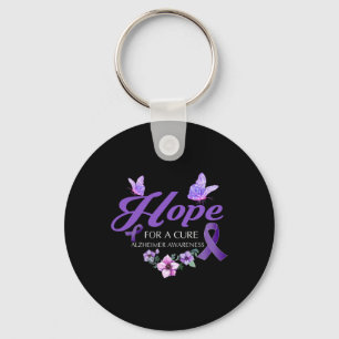 Hope For A Cure Heimerheimer Awareness Flower Keychain
