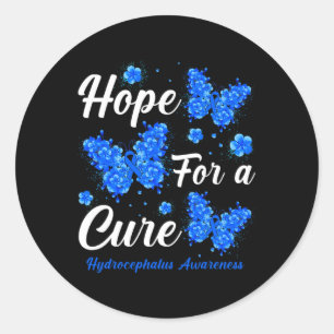 Hope For A Cure Hydrocephalus Awareness Butterfly Classic Round Sticker