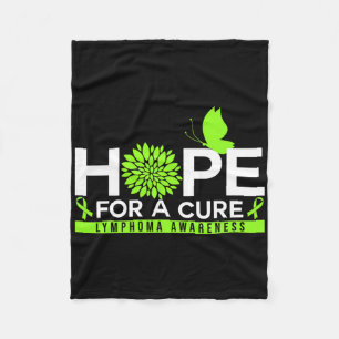 Hope For A Cure Lymphoma Awareness Butterfly 1 Fleece Blanket