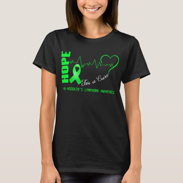 Hope For A Cure Non-Hodgkin's Lymphoma Awareness T-Shirt (Front)