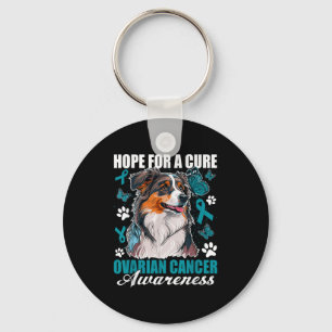 Hope For A Cure Ovarian Cancer Awareness Month Dog Keychain