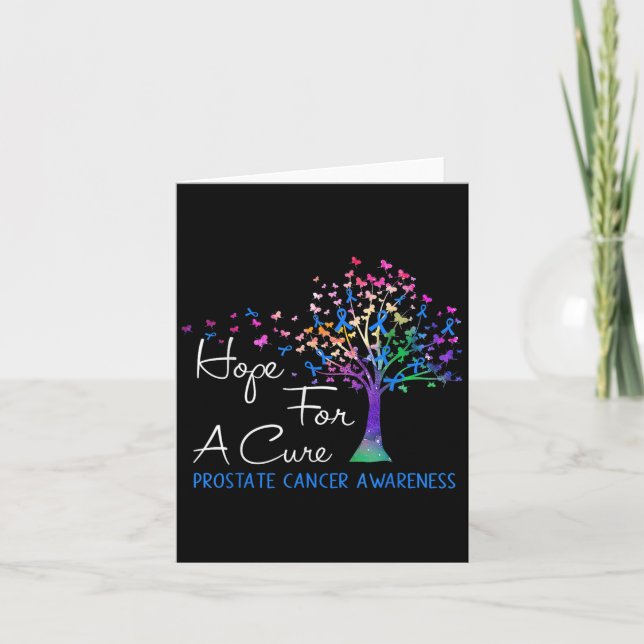 Hope For A Cure Prostate Cancer Awareness Tree Rib Card (Front)