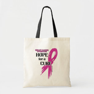 Hope for a Cure/Torn Ribbon...Breast Cancer Tote Bag
