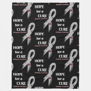 Hope for a Cure/Torn Ribbon...Diabetes Fleece Blan Blanket