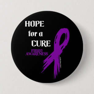 Hope for a Cure/Torn Ribbon...Fibro 3 Inch Round Button