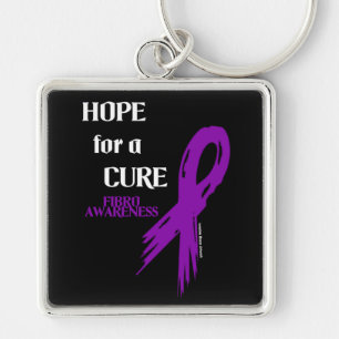 Hope for a Cure/Torn Ribbon...Fibro Keychain
