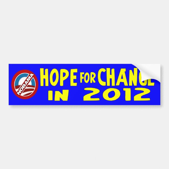 Hope for Change in 2012 Bumper Sticker (Front)