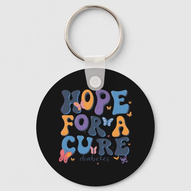 Hope For Cure Diabetes Awareness  Keychain (Front)