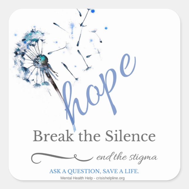 Hope for Mental Illness - Dandelion Stickers (Front)