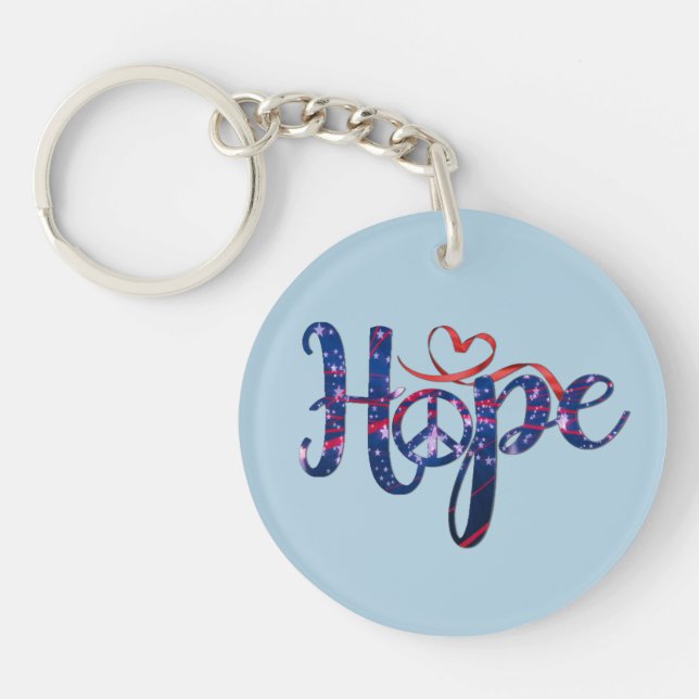 Hope For Peace Double-Sided Acrylic Key Chain (Front)