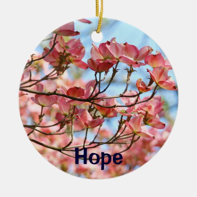 Hope gifts hanging Ornaments Pink Dogwood Tree (Front)
