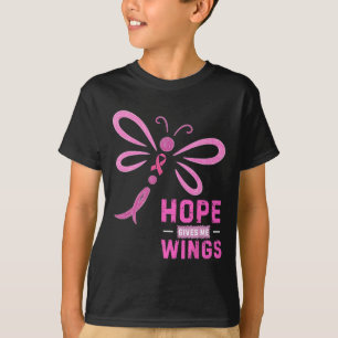 Hope Gives Me Wings Butterfly Breast Cancer Awaren T-Shirt