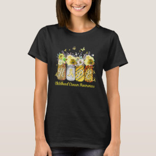 Hope Golden Ribbon Flower Jars Breast Childhood Aw T-Shirt