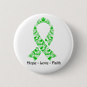 Hope Green Awareness Ribbon 2 Inch Round Button