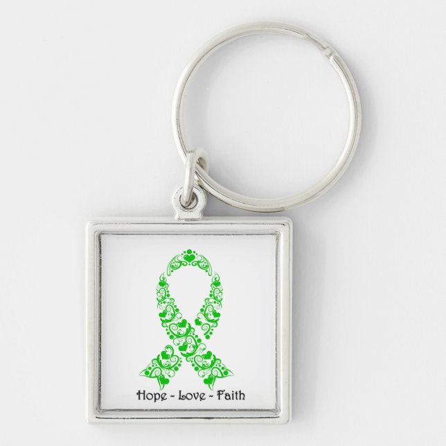 Hope Green Awareness Ribbon Keychain (Front)