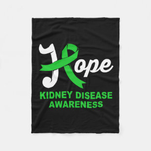 Hope Green Kidney Disease Awareness Fleece Blanket