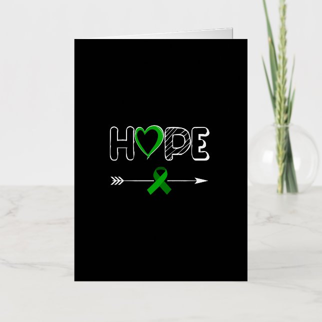 Hope Green Ribbon Kidney Disease Awareness Gift Te Foil Greeting Card (Front)
