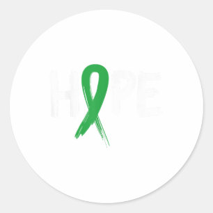 Hope Green Ribbon Mental Health Awareness Classic Round Sticker