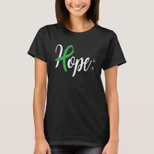 Hope Green Ribbon Semicolon Mental Health Awarenes T-Shirt