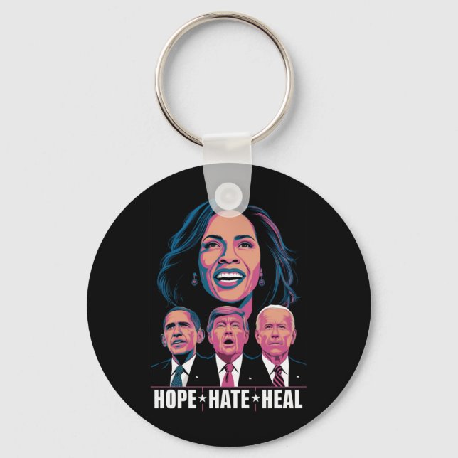 Hope Hate Heal Rise Kamala 2024 Keychain (Front)