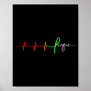 Hope Heartbeat Rhythm - Mental Health Awareness Gr Poster