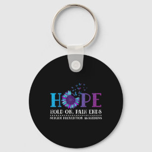 Hope Hold On Pain Ends Suicide Prevention Awarenes Keychain