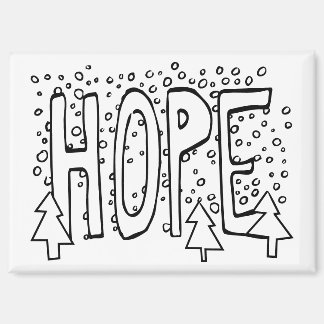 Hope Holiday Colour-It-Yourself Snowy Pine Magnet