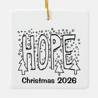 Hope Holiday Personalized Ceramic Ornament
