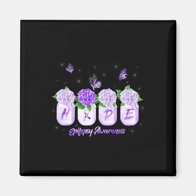 Hope Hydrangea Flower Butterfly Epilepsy Awareness Magnet (Front)