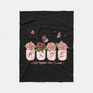 Hope Hydrangea Flower Butterfly Multiple Myeloma C Fleece Blanket