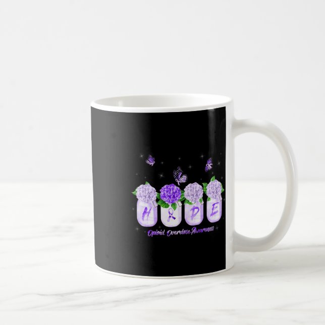 Hope Hydrangea Flower Butterfly Opioid Overdose Aw Coffee Mug (Right)