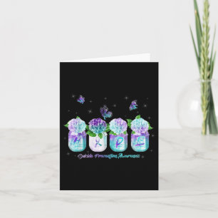 Hope Hydrangea Flower Butterfly Suicide Prevention Card