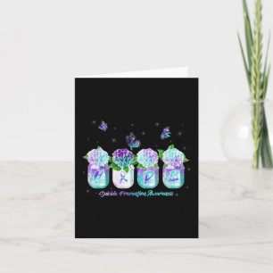 HOPE Hydrangea Flower Butterfly Suicide Prevention Card