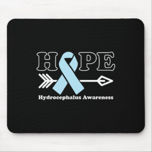 Hope - Hydrocephalus Awareness Light Blue Ribbon  Mouse Pad
