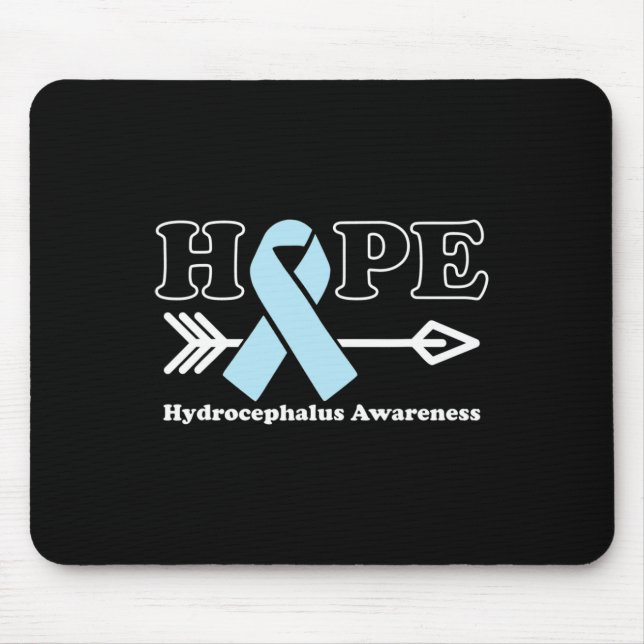 Hope - Hydrocephalus Awareness Light Blue Ribbon  Mouse Pad (Front)