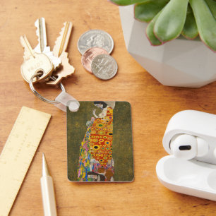 Hope II by Gustav Klimt, Vintage Art Nouveau Keychain