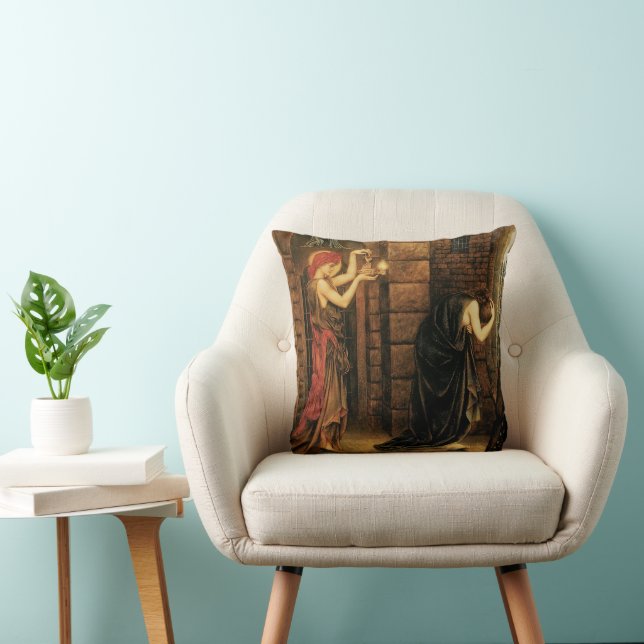Hope in a Prison of Despair by Evelyn De Morgan Throw Pillow (Chair)
