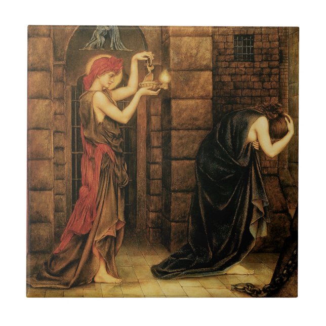 Hope in a Prison of Despair by Evelyn De Morgan Tile (Front)