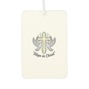 Hope in Christ Dove Cross Vintage Christian Design Air Freshener