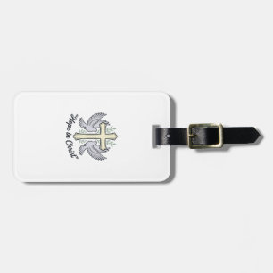 Hope in Christ Dove Cross Vintage Christian Design Luggage Tag